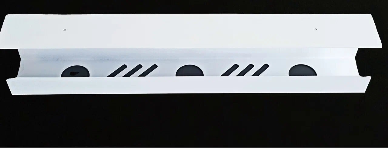 Кабель канал металлический подстольный для проводов 600*115*80 мм, белый - фотография № 1