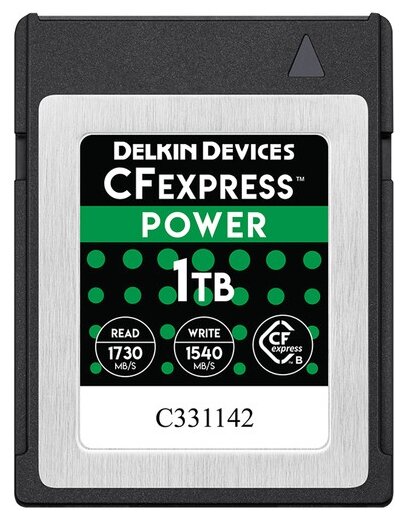 Карта памяти Delkin Devices CFexpress Type B 1TB Power, чтение 1730, запись 1540 Мбайт/с