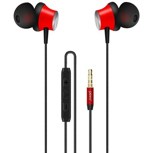 Наушники PERO EP01 вакуумные микрофон 118 дБ 35 mm 12 м магнитное крепление красные 112100₽