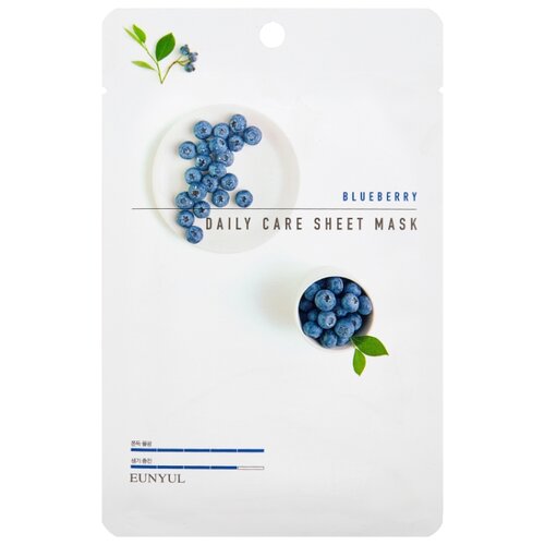 фото Eunyul тканевая маска Daily Care Sheet Mask с экстрактом черники, 22 г