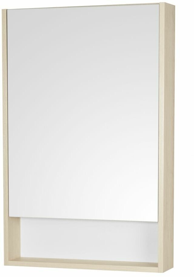 Зеркальный шкаф Aquaton Сканди 55 белый, дуб верона