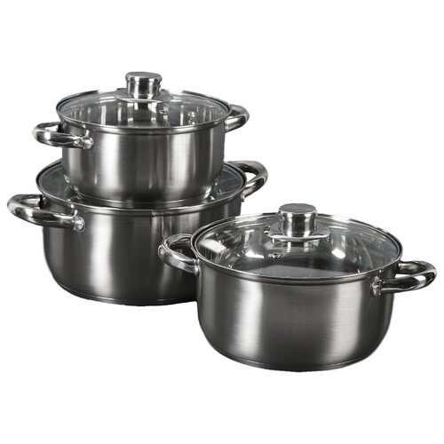 фото Набор кастрюль доляна гретте 4097388, 6 пр. серебристый