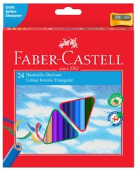 Faber-Castell Карандаши цветные трехгранные c точилкой 24 цвета (120524)