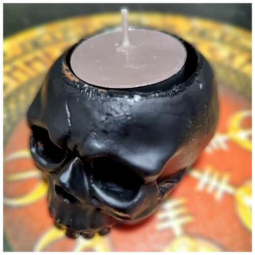 Подсвечник череп (керамика) под чайные и алтарные свечи