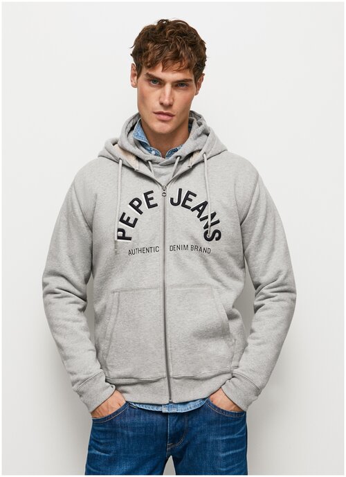 толстовка для мужчин, Pepe Jeans London, модель: PM582245, цвет: серый, размер: 46(S)
