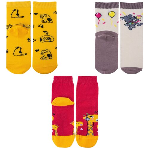 Комплект из 3 пар детских носков Носкофф (алсу) микс 16, размер 18-20