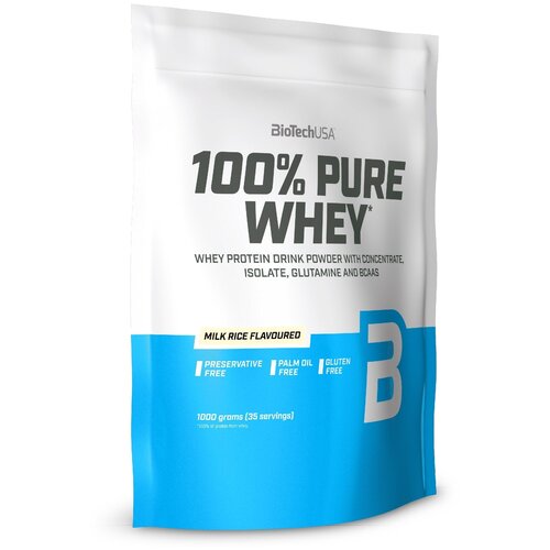 Протеин BioTechUSA 100% Pure Whey, 1000 гр., рисовый пудинг протеин biotechusa 100% pure whey 1000 гр шоколад