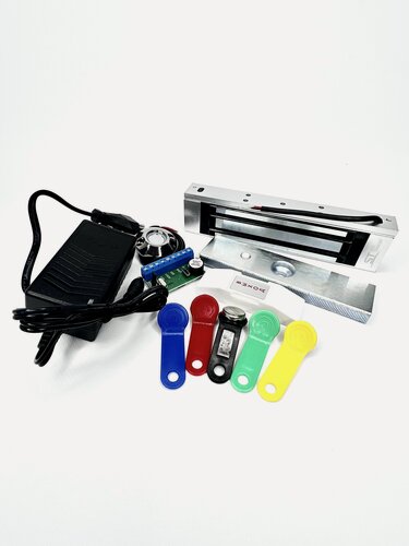 Изображение товара Электромагнитный замок на дверь с ключами TouchMemory, комплект СКУД на дверь в офис 180 кг