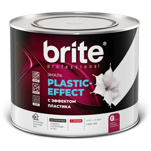 Эмали Brite Эмаль BRITE PLASTIC-EFFECT с эффектом пластика белая база А, банка 1,9 кг