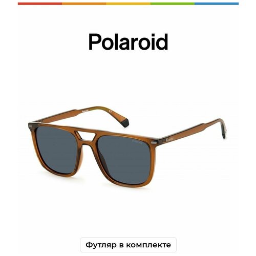 Солнцезащитные очки Polaroid Polaroid PLD 4123/S KB7 HE PLD 4123/S 09Q C3, коричневый солнцезащитные очки polaroid прямоугольные оправа металл поляризационные с защитой от уф зеркальные для мужчин коричневый