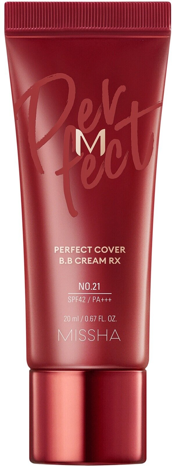 MISSHA M Perfect Cover BB Cream Rx Тональный BB крем для лица SPF 42, 20 мл, 21 Light Beige