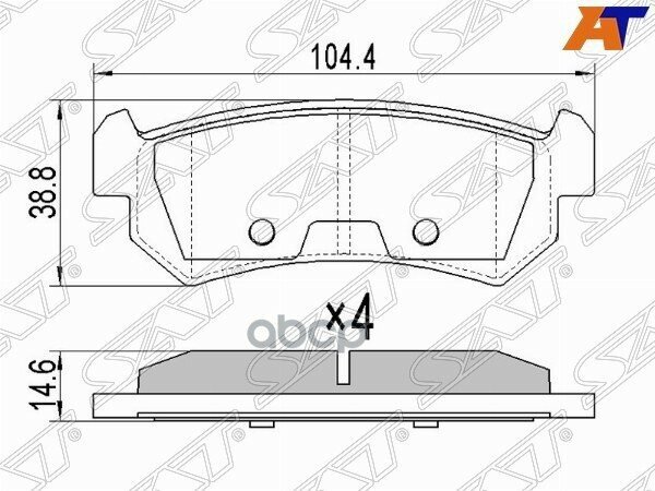 Колодки Тормозные Зад Chevrolet Lacetti 04- Sat арт. ST-96405131