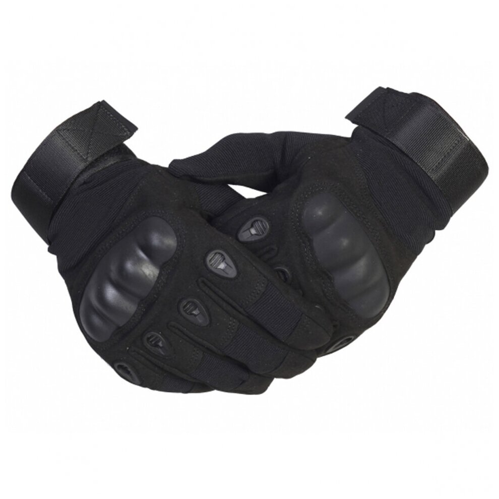 Тактические защитные перчатки черные, M (20 см)