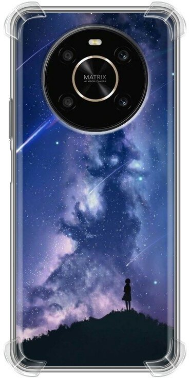 Дизайнерский силиконовый с усиленными углами чехол для Хуавей Хонор Х9 / Huawei Honor X9 Галактика