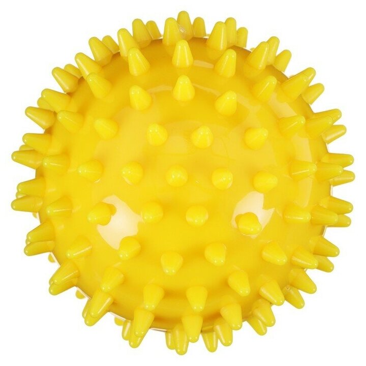 Мяч массажный ONLYTOP «Ёжик», d= 7,5 см, цвет жёлтый