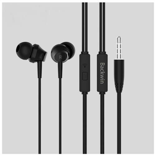 Проводные наушники с гарнитурой Backwin W2 черный 34100₽