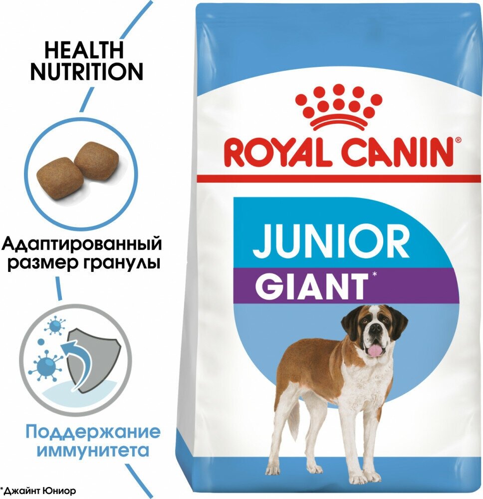 Корм для собак Royal Canin Корм Giant Junior (Джайнт Юниор) сухой для щенков очень крупных размеров до 8 месяцев, 3,5 кг - фотография № 14