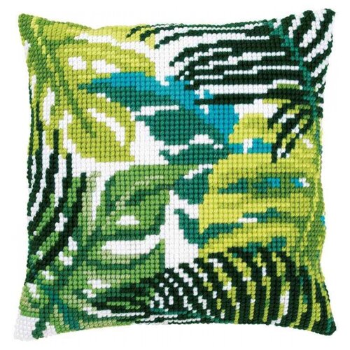 фото Vervaco набор для вышивания подушки ботанические листья 40 х 40 см (pn-0166284)