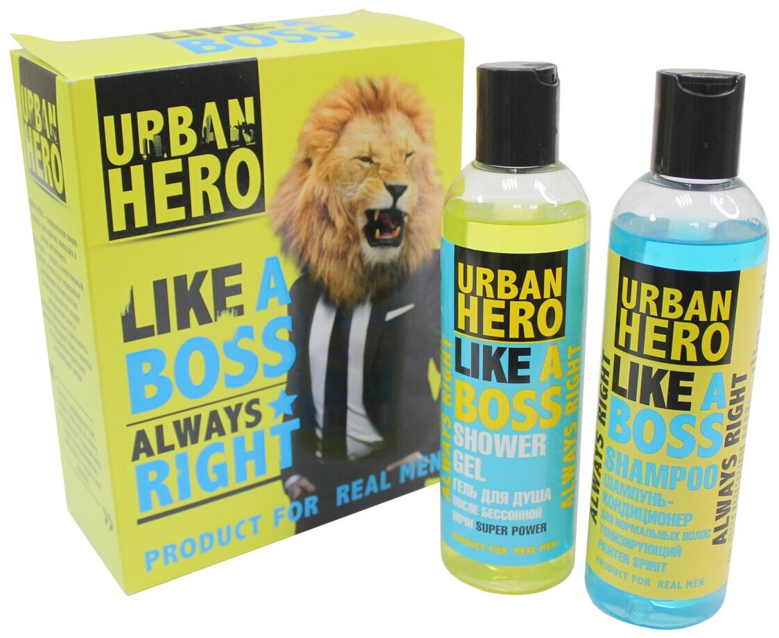 Подарочный набор для мужчин "URBAN HERO", шампунь- кондиционер + гель для душа