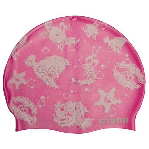 фото Шапочка для плавания atemi psc309 розовый до 56 см.