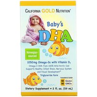 California Gold Nutrition Baby's DHA Omega-3 with vitamin D3 фл., 59 мл, 270 г