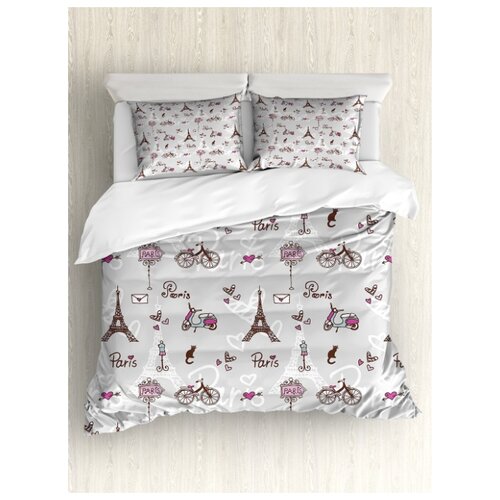 фото Комплект постельного белья "парижская романтика", 1,5-спальный (пододеяльник+2 наволочки) ambesonne