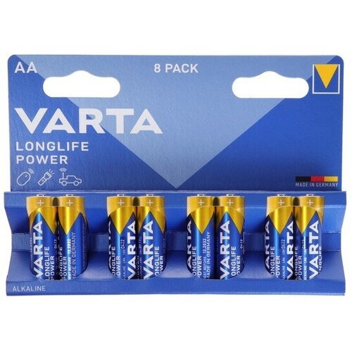 Varta Батарейка алкалиновая Varta LongLife Power, AA, LR6-8BL, 1.5В, блистер, 8 шт. батарейка алкалиновая varta longlife max power aa lr6 8bl 1 5в блистер 8 шт varta 9596681