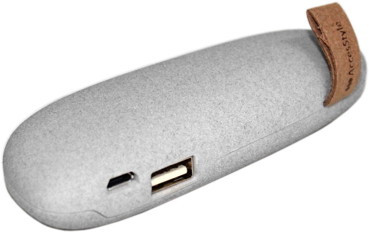 Универсальный внешний аккумулятор AccesStyle Stone-1 2600 мАч серый в форме камня Выход USB 5В/1А (S1-26-1-1)