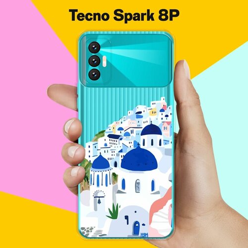 Силиконовый чехол на Tecno Spark 8P Греция / для Техно Спарк 8П тонкий чехол для tecno spark 8p техно спарк 8п силиконовый чехол с защитой модуля камер прозрачный чехол