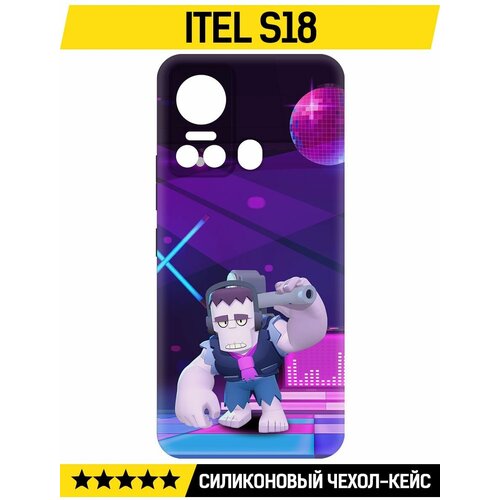 Чехол-накладка Krutoff Soft Case Brawl Stars - Фрэнк для ITEL S18 черный чехол накладка krutoff soft case brawl stars фрэнк для tcl 306 черный