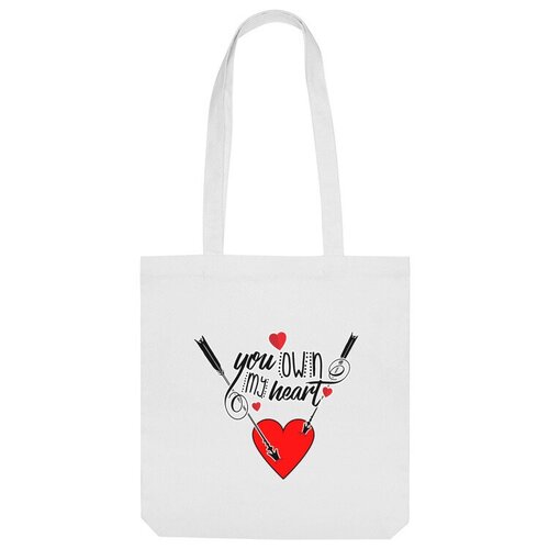 Сумка шоппер Us Basic, белый сумка любовь сердце 14 февраля день валентина фиолетовый
