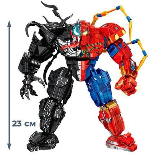 Фигурка конструктор Человек-паук Веном (23 см, 816 деталей)