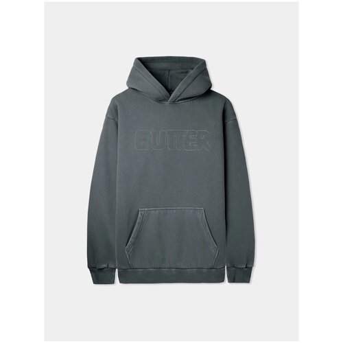 фото Худи butter goods distressed dye pullover hood, серый, xxl