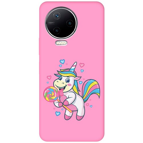 Матовый чехол Unicorn and candy для Infinix Note 12 Pro / Инфиникс Нот 12 Про с 3D эффектом розовый матовый чехол unicorn для infinix note 12 pro инфиникс нот 12 про с 3d эффектом желтый