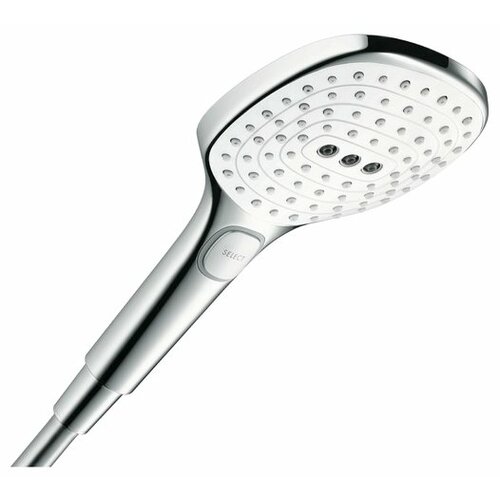 душевая лейка hansgrohe raindance select e120 3jet 26520400 Лейка для душа hansgrohe Raindance Select 120 Air 3jet 26520400 белый/хром хром круглая 120 мм