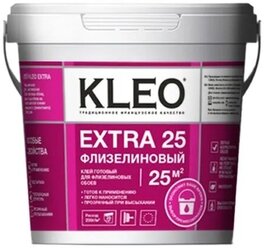 Клей готовый для флизелиновых обоев KLEO EXTRA на 25 кв.м для приклеивания всех видов флизелиновых обоев, виниловых обоев и фресок на флизелиновой основе, малярного (ремонтного) флизелина.