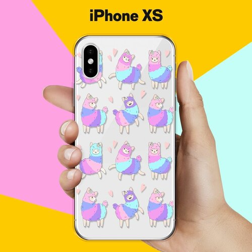 Силиконовый чехол Цветные ламы на Apple iPhone Xs