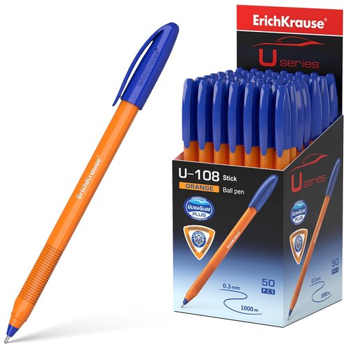 ErichKrause Набор шариковых ручек U-108 Orange Stick Ultra Glide Technology, 1.0 мм, 47582, 50 шт.