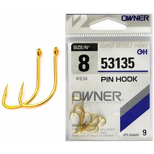 Крючок Owner 53135 Gold №10 Pin Hook (10шт.) крючок owner 53135 pin hook 10