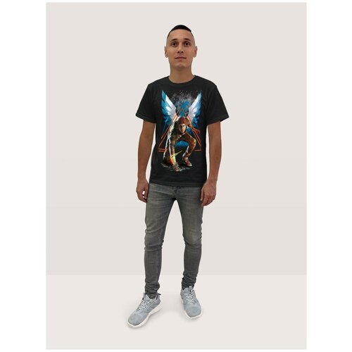 фото Футболка мужская черная из хлопка игра infamous второй сын - 170 будь на стиле