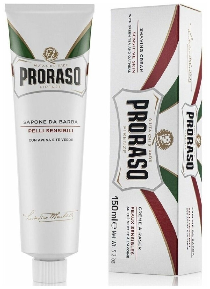 Крем для бритья Белая Зелёный Чай и Овёс Proraso, 150 мл