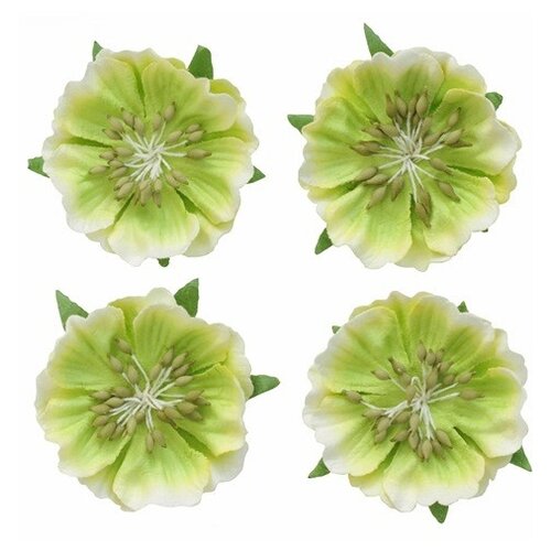 Цветы анемоны 4 штуки 42 см светло-зеленые 117₽