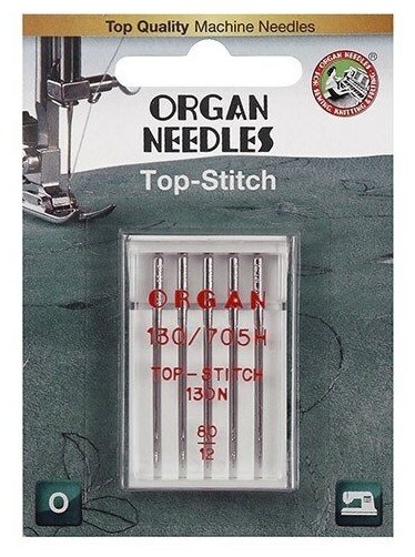 Иглы для швейных машин Organ TOP STITCH 5/80 Blister для толстой нити - фотография № 8