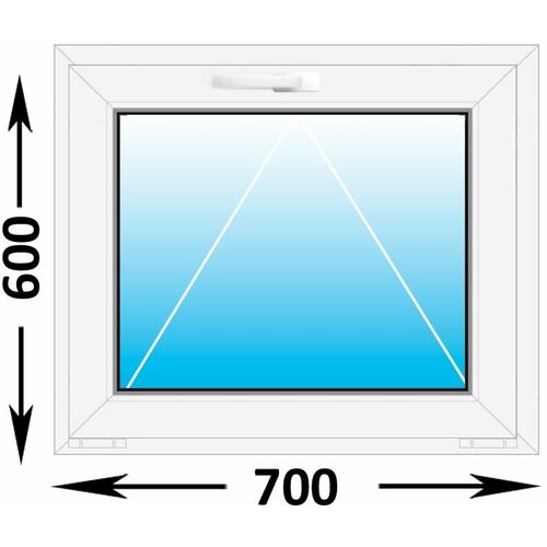 Пластиковое окно MELKE Lite 60 фрамуга 700x600, с двухкамерным стеклопакетом (ширина Х высота) (700Х600)