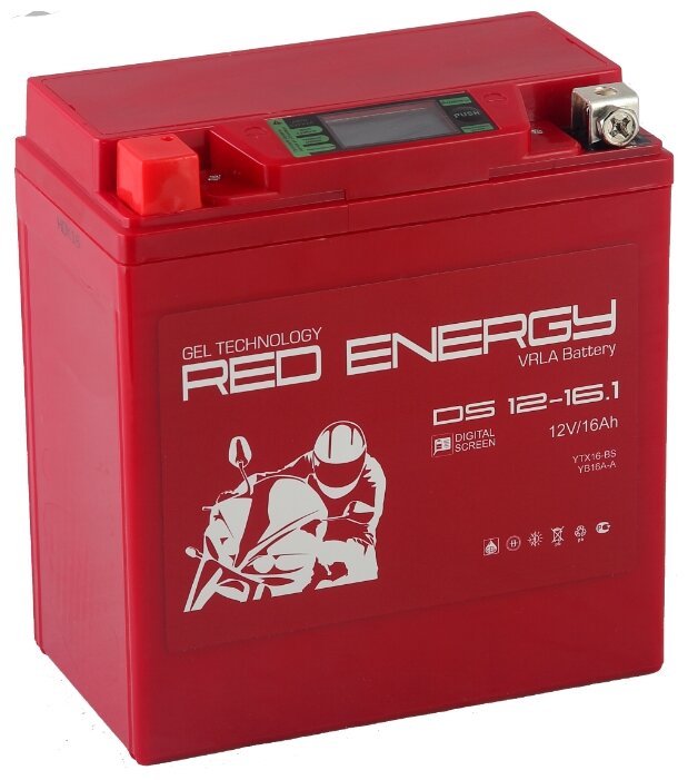 Аккумулятор Red Energy DS-1216.1 GEL для мототехники (12В, 16Ач / Стартерный ток 235А)YTX16-BS, YB16B-A