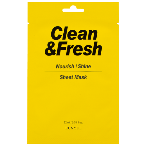 фото Eunyul тканевая маска clean & fresh для питания и сияния кожи, 22 мл