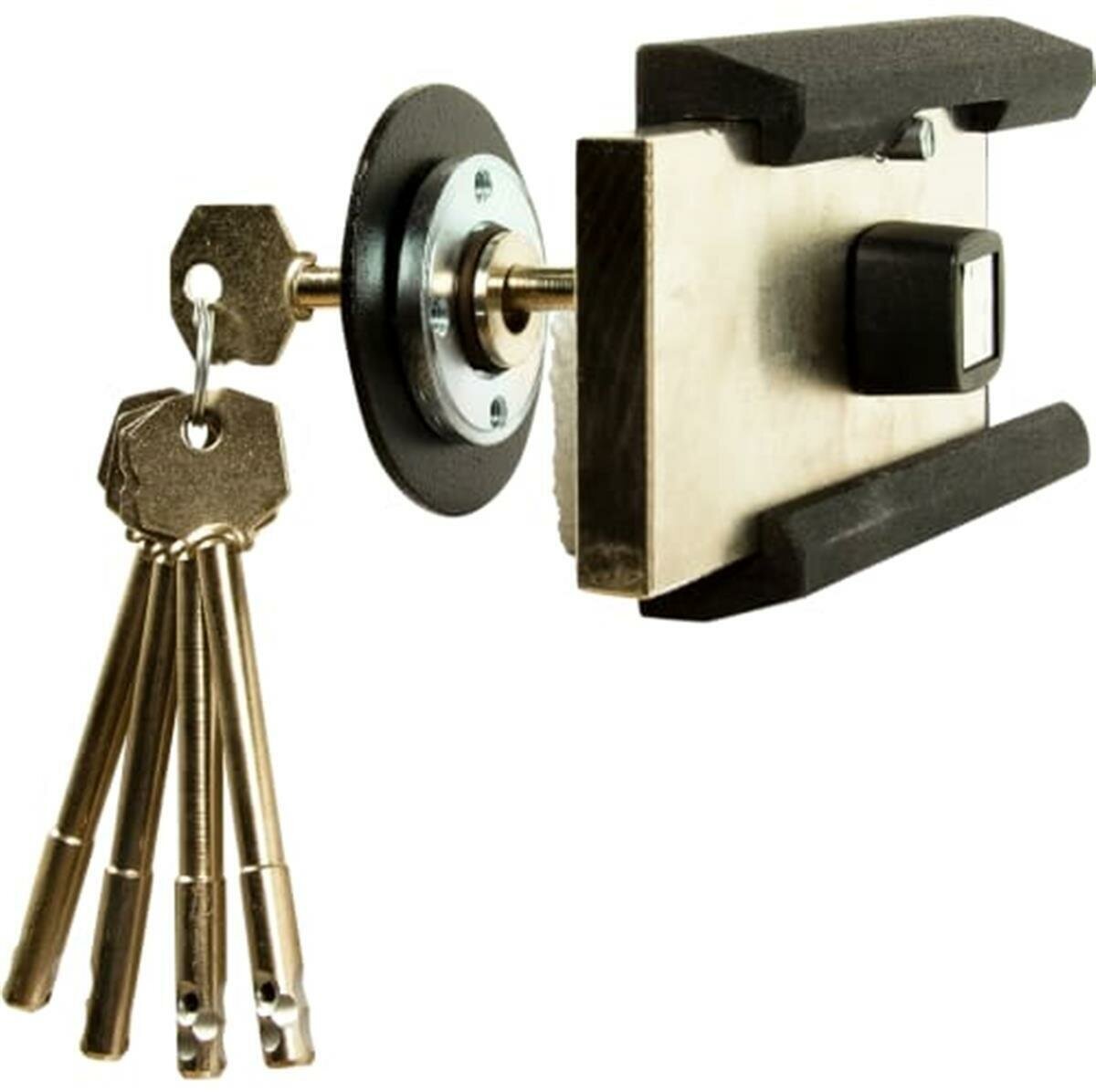 Замок накладной Поливектор Барьер 2 МК Гост 3, цвет чёрный - фото №7