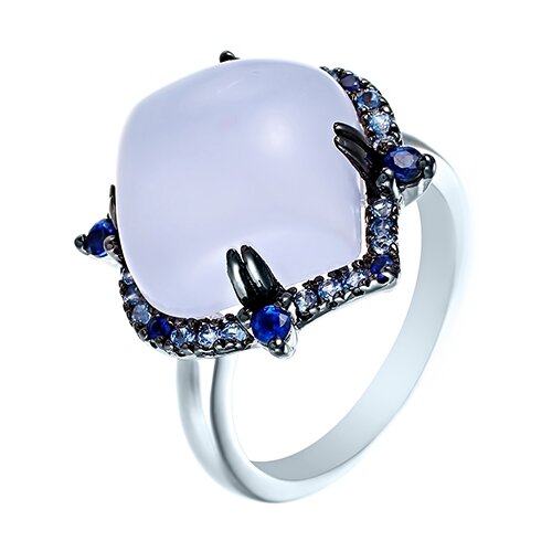 фото Кольцо из серебра 925 пробы с ювелирным стеклом и кубическим цирконием aas-3705r_ko_us_001_wg element47