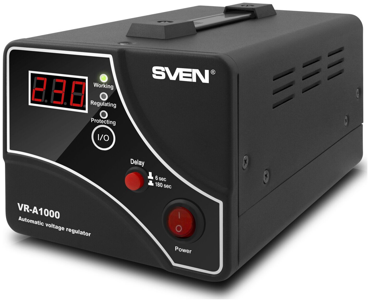 Стабилизатор Sven (VR-A1000 Black) (вх.140-275V, вых.198-253V,600W, 1 розетка Euro)