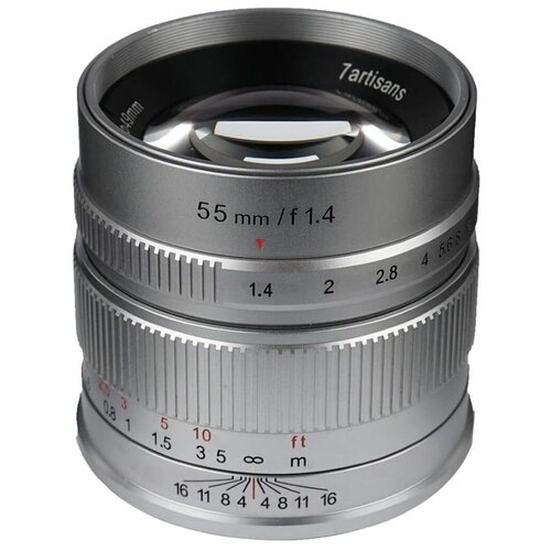 Объектив 7artisans 55mm F14 micro 43 серебряный 781000₽